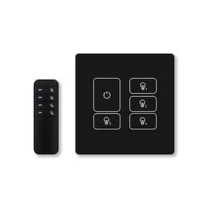 10 Amp Smart 100-Volt to 240-Volt 4-Way Quiet Touch Light Switch in Black with LED Back Light Remote Control(1-Pack)