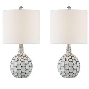 Sacramento 17 .5'' Blue Table Lamp Set with White Shade（2-Pack）