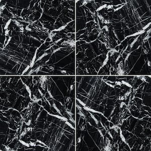 Black Ice 12 in. x 12 in. Polished Marble Floor and Wall Tile (5 sq. ft./Case)