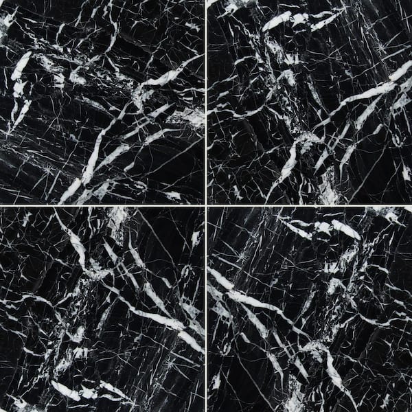 MSI Take Home Tile Sample - Black Ice Marble 6 in. x 6 in. Polished Marble Tile