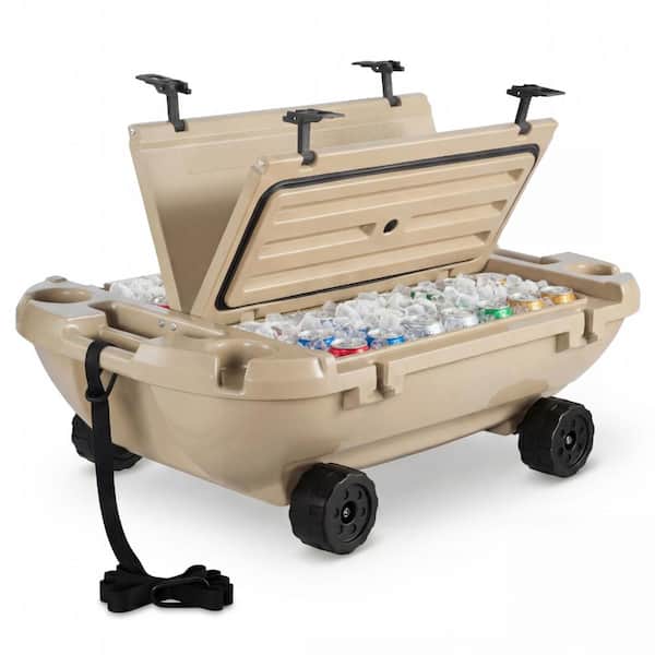 Floating Cooler 40 qt. Floating Ice Chest with Wheels Tow Rope, LLDPE Amphibious Drink Cooler for Lake Pool Beach Kayak
