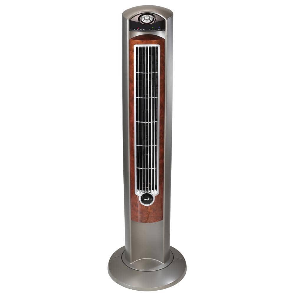 lasko wind curve 42  3-speed oscillating ionizer remote controlled tower  gray/woodgrain  2554  new