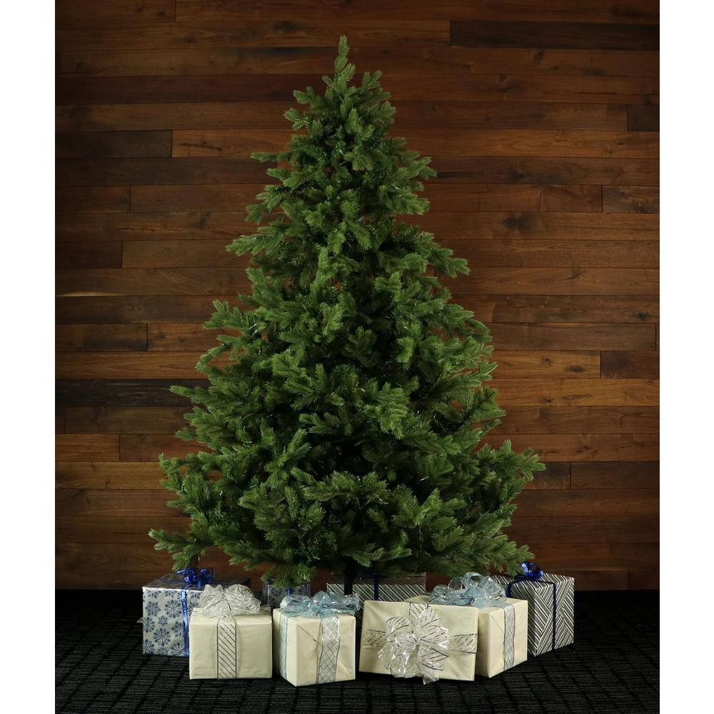 7.5-Foot Green Pine Artificial Christmas Tree with Hinged Branches