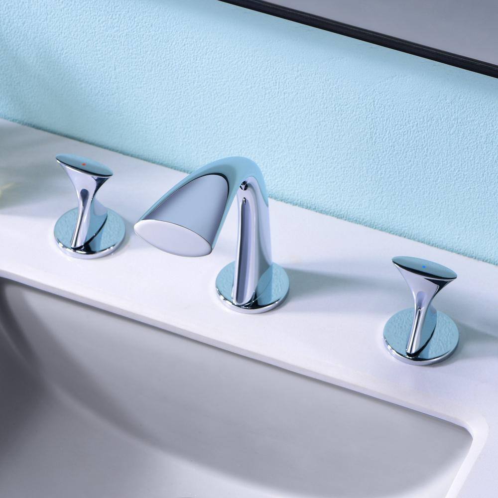 Polished Chrome 2-Handle Widespread Bathroom Faucet