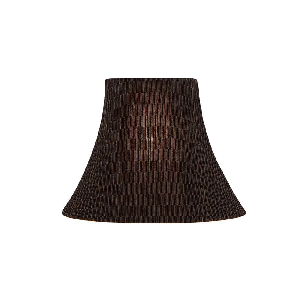 12" Black and Brown Jacquard Fabric Bell Lamp Shade