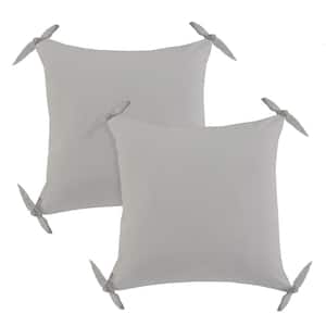 Marty Gray Solid Color Tasseled 20 in. x 20 in. Throw Pillow Set of 2