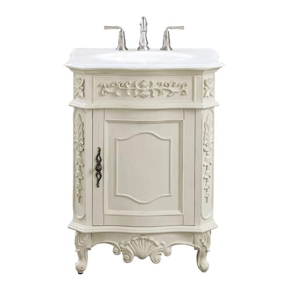 Home Decorators Collection Winslow 26 In W X 22 D Bath Vanity Antique White With Top Marble Basin Bf 27000 Aw - Home Decorators Winslow Vanity