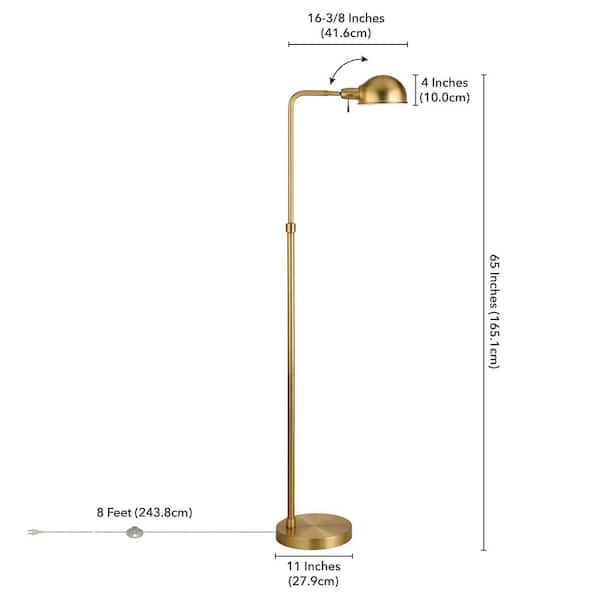Hampton Bay Frazier 59 in. Brass and Glass Floor Lamp AF47013 - The Home  Depot