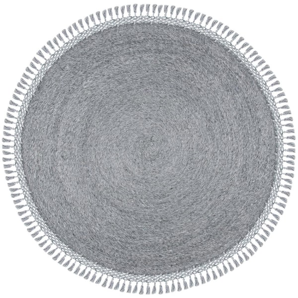 SAFAVIEH Sahara Charcoal 6 ft. x 6 ft. Round Solid Area Rug