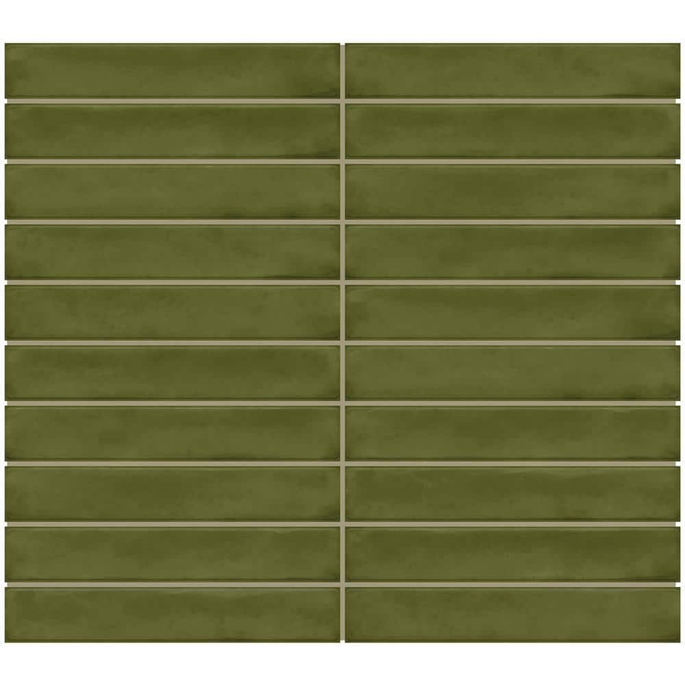 Artcrafted Fern 2-7/8 in. x 2-1/4 in. Glossy Ceramic Straight Joint Mosaic Tile Sample price history on PriceWatchPro
