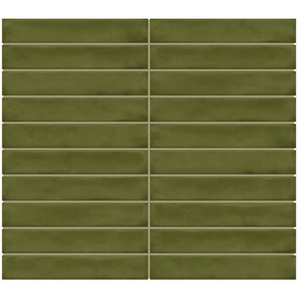 Daltile Artcrafted Fern 11-1/2 in. x 10 in. Glazed Ceramic Straight Joint Mosaic Tile (8.3 sq. ft./case)