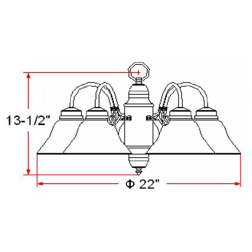 Satin Nickel 5-Light Chandelier with Alabaster Glass Shades