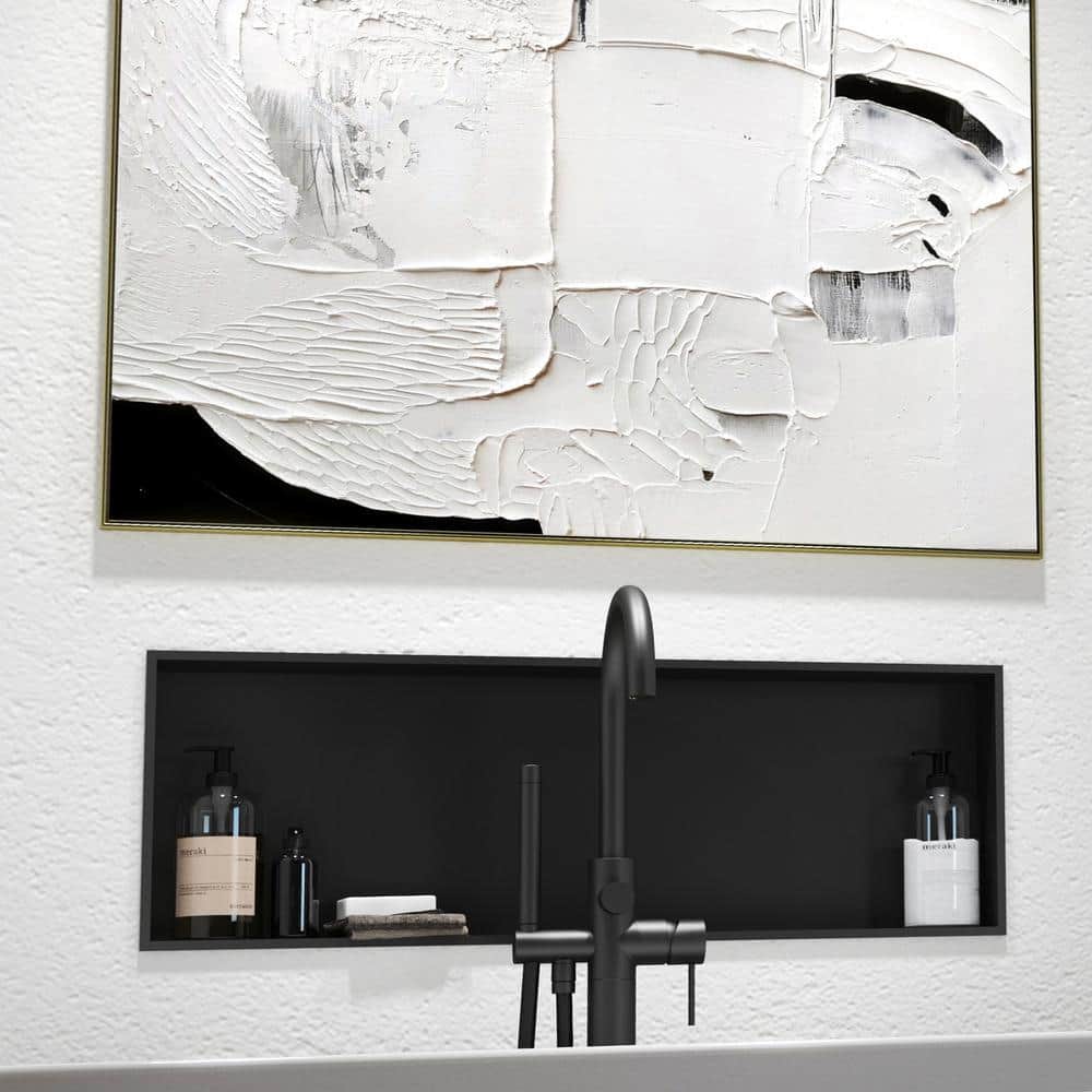 Matte Black Rectangular Stainless Steel Shower Niche