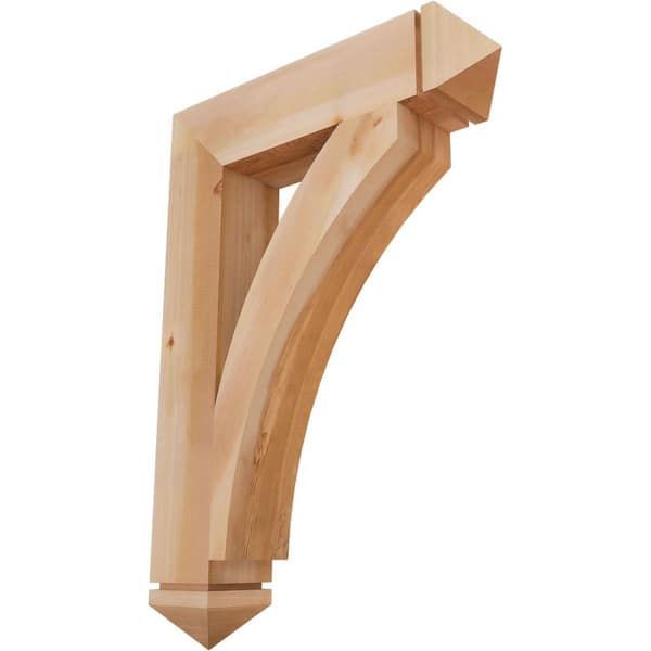 Ekena Millwork 5.5 in. x 40 in. x 28 in. Western Red Cedar Thorton Arts and Crafts Smooth Bracket