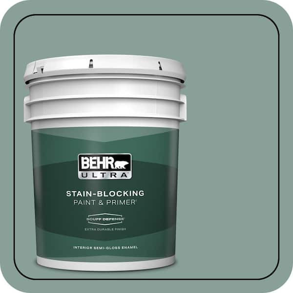 BEHR ULTRA 5 gal. #480F-4 Mermaid Net Extra Durable Semi-Gloss Enamel Interior Paint & Primer