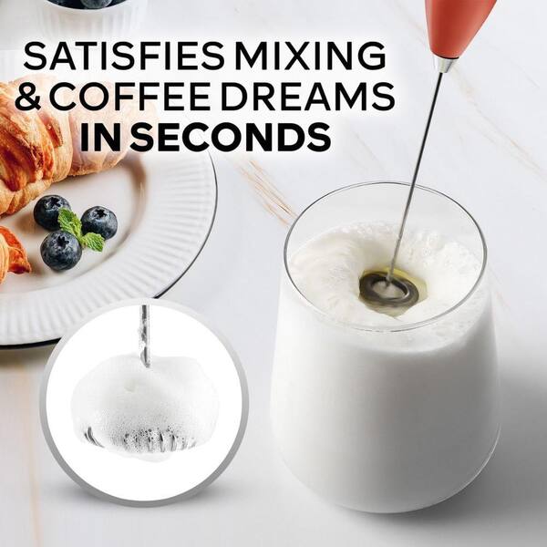 Zulay Kitchen Handheld Milk Frother Wand Electric Coffee Whisk for