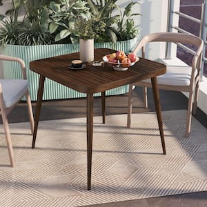 Poudre Walnut Square Aluminum Outdoor Dining Table