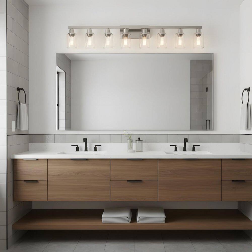 51.2 in. 8-Light Chrome Bathroom Vanity Light with Classic Glass Shades price history on PriceWatchPro