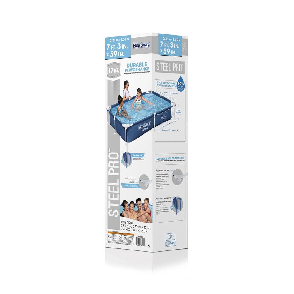 Steel Pro Rectangular Above Ground Swimming Pool with Pump