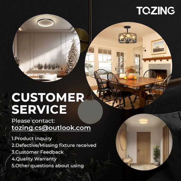 TOZING 15 in. Modern Brown Integrated LED Dimmable Novelty