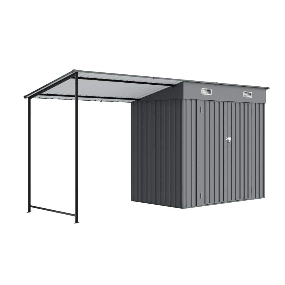12 x 4 FT. Outdoor Metal Storage Shed with  Pergola for Backyard Patio price history on PriceWatchPro