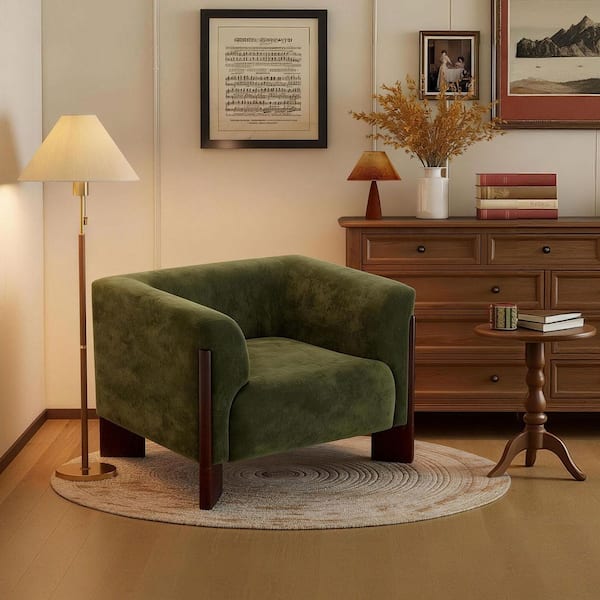 Uixe Luxury 41 in. Flared Arm Chenille Rectangle 1-Seater Sofa for