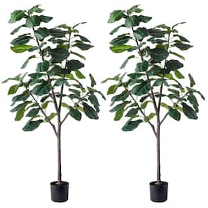 72 in. Faux Fiddle Leaf Artificial Fig Tree with 4 Branches (2 Pack)