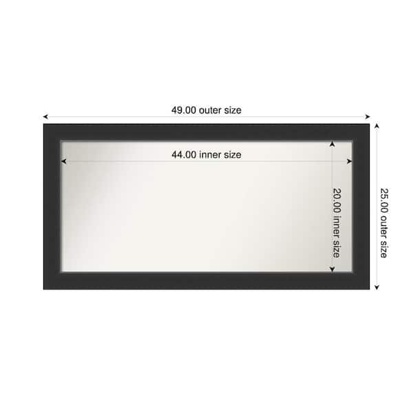 Corvino Black 49 in. x 25 in. Custom Non-Beveled Wood Framed Bathroom Vanity Wall Mirror