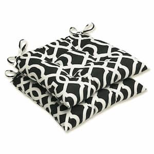 19 in. x 18.5 in. Outdoor Dining Chair Cushion in Black/White (Set of 2)