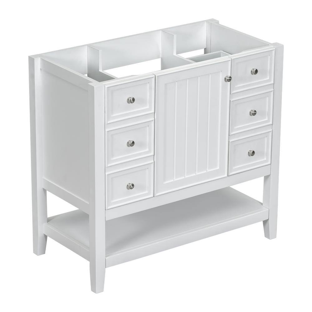 36 in. W x 18 in. D x 33 in. H Bath Vanity Cabinet without Top in White