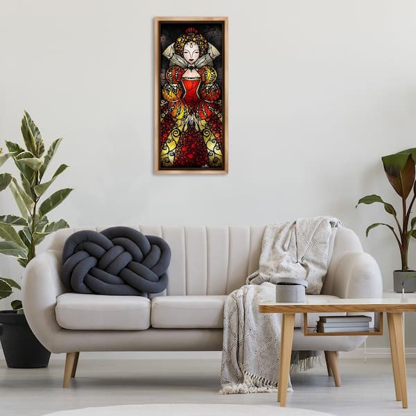 Royal Elizabeth I Portrait by Mandie Manzano Brown Floater Frame People Graphic Art Print 31 in. x 15 in.