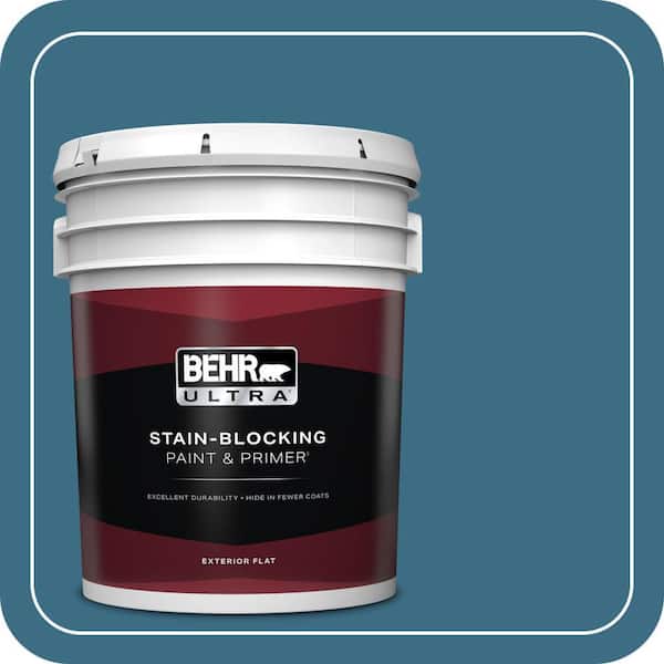 BEHR ULTRA 5 gal. #S490-6 Bering Wave Flat Exterior Paint & Primer