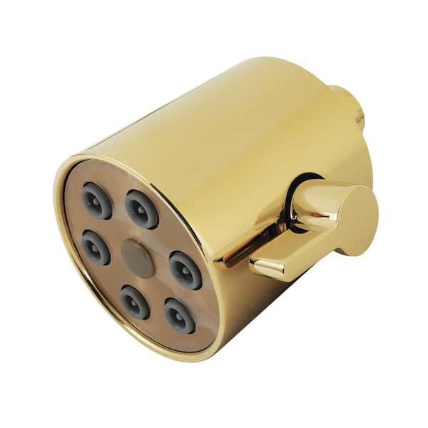 Shower Scape 2-Spray Patterns with 1.8 GPM 2.81 in. Wall Mount Jet Fixed Shower Head in Polished Brass