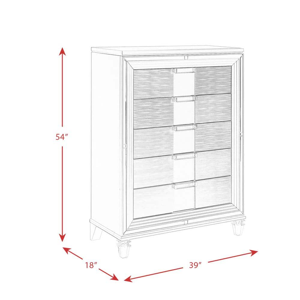 Charlotte Copper 5-Drawer Flip-Top Chest with Mirror
