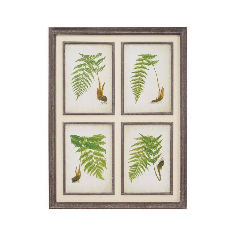 Oversized Vintage Green Fern Botanical Wall Art on Canvas
