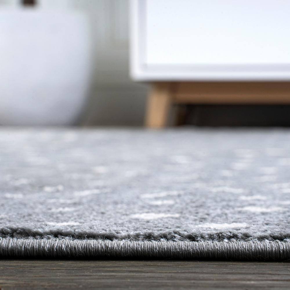 Modern Abstract Antelope 8' x 10' Gray Synthetic Area Rug