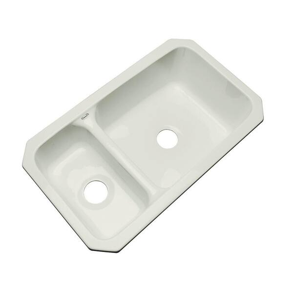 Thermocast Wyndham Undermount Acrylic 33 in. Double Bowl Kitchen Sink in Tender Grey