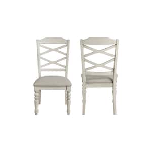 New Classic Furniture Jennifer Beige Wood Dining Side Chair with Fabric Cushion (Set of 2)