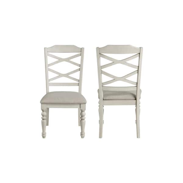NEW CLASSIC HOME FURNISHINGS New Classic Furniture Jennifer Beige Wood Dining Side Chair with Fabric Cushion (Set of 2)