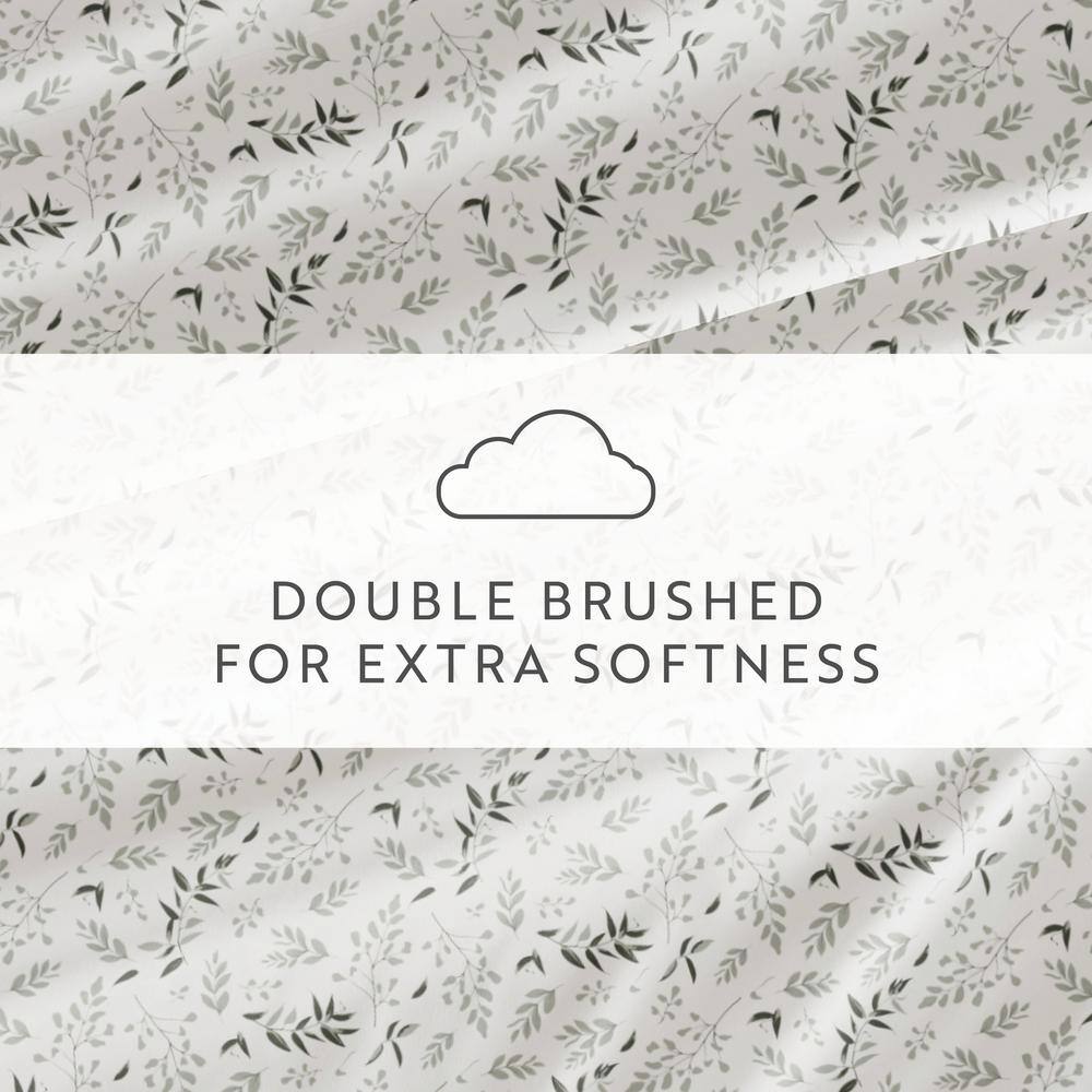 California King Ivory Floral Microfiber Wrinkle Proof Sheet Set