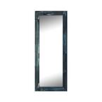 Bighorn 37.5 in. x 76.5 in. Rustic Rectangle Framed Blue Vanity Wall Mirror
