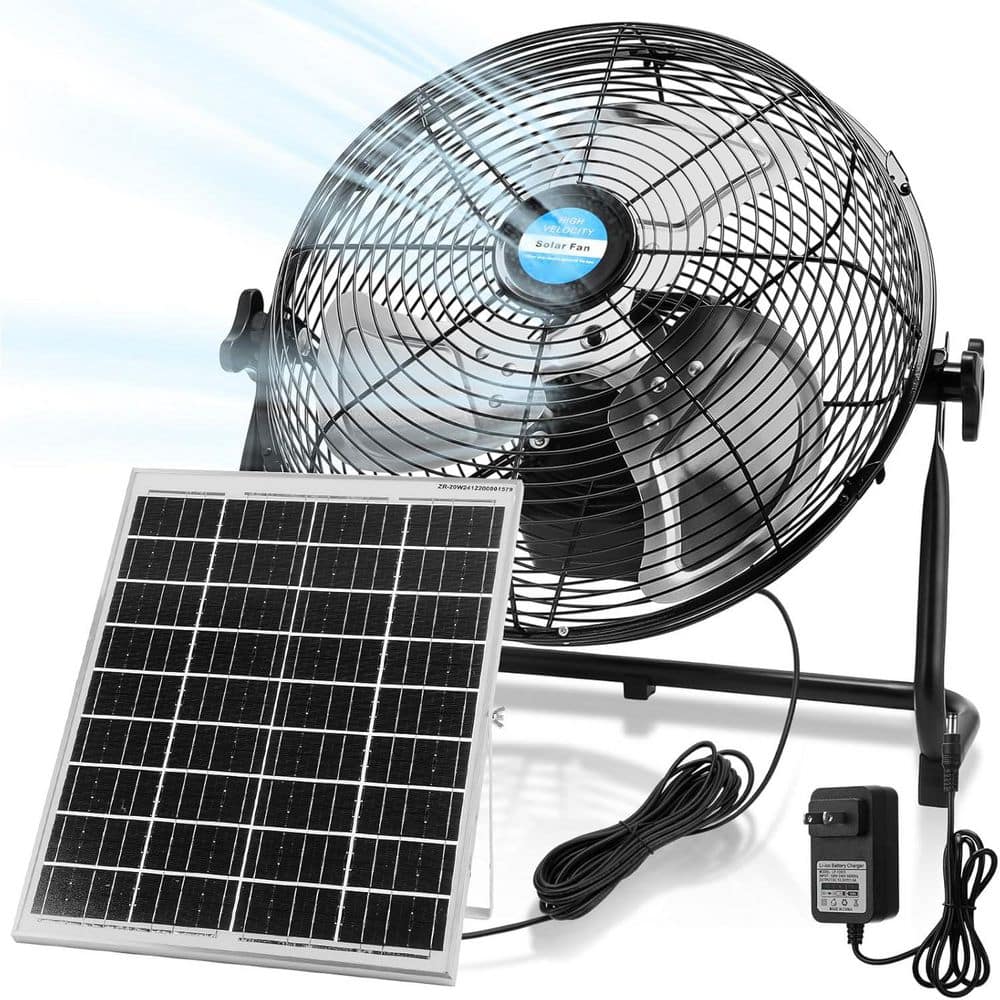 14 in. Hybrid Solar/AC Powered Portable Fan for Indoor and Outdoor Use price history on PriceWatchPro