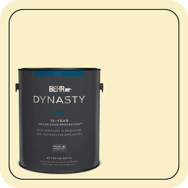 BEHR DYNASTY 1 gal. #400A-1 Candlelight Yellow Satin Enamel Exterior Stain-Blocking Paint & Primer