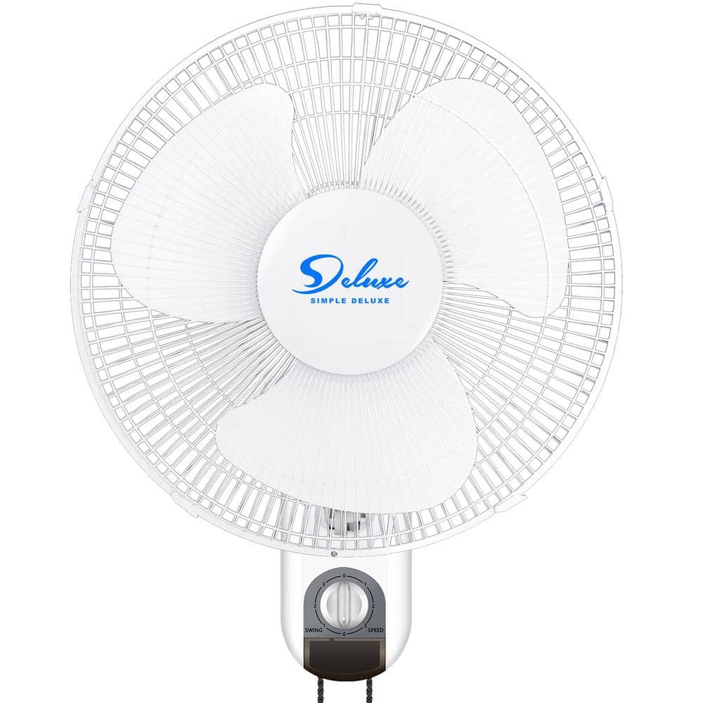 16 Inch, 3-Speed Switchs, Household Wall-Mount Fan with Adjustable Tilt, Wh