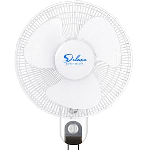 16 Inch, 3-Speed Switchs, Household Wall-Mount Fan with Adjustable Tilt, White