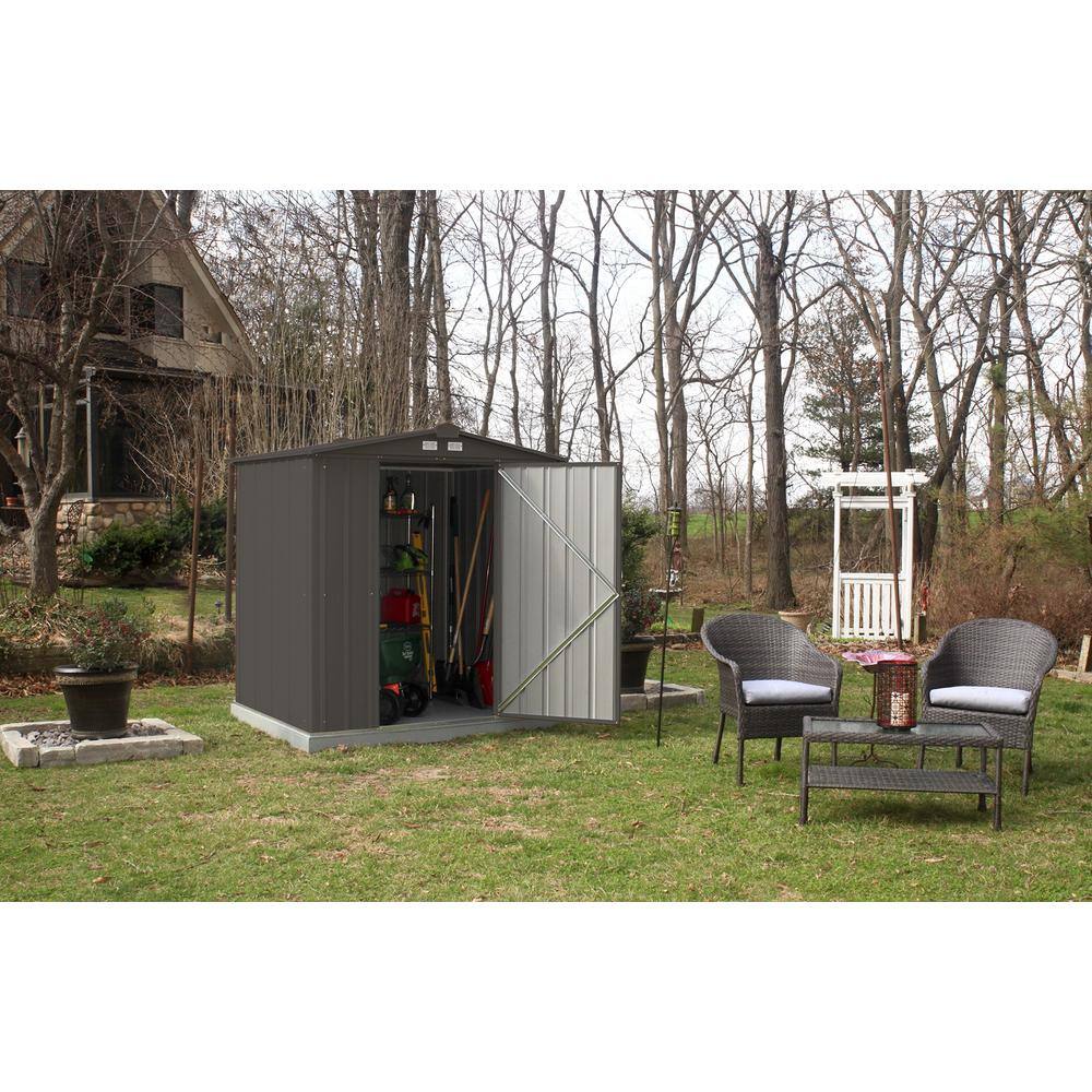 Charcoal Galvanized Steel Small Vertical Storage Shed