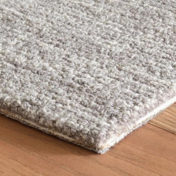 Crosshatch Hand Micro Hooked Wool Dove Grey 5 ft. x 8 ft. Indoor Area Rug
