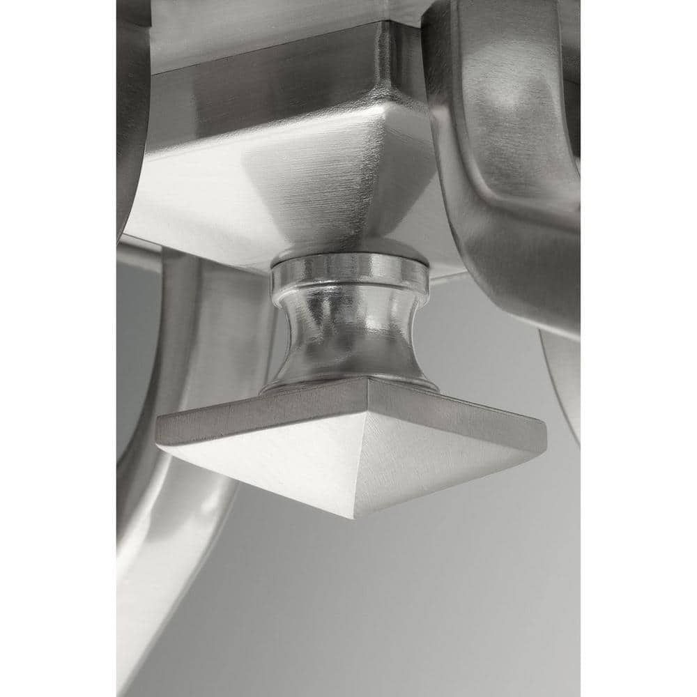 Clifton Heights Brushed Nickel 6-Light Chandelier with Etched Glass Shades