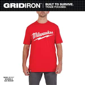 Milwaukee Men's Small Red Heavy-Duty Short-Sleeve T-Shirt