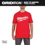 ◆UMBRO◆ Fresh Lettering Short Sleeve T-Shirt Red UQ121SRS1 Milwaukee Heavy Duty Short Sleeve Red T-Shirt with Logo